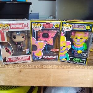 Funko Pop Set: Sparkle Specialist 461, Demogorgon 428, Jumbo 931. NIB. Set Of 3